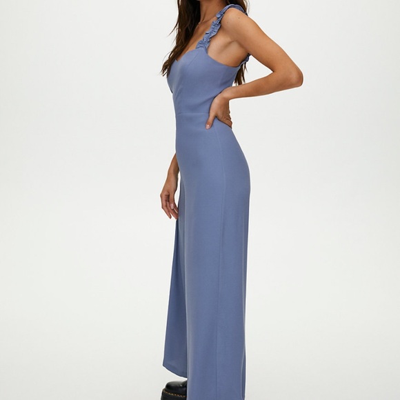 Sunday Best Flirt Ruffle Granite Blue Jumpsuit Size 6 from Aritzia - Picture 6 of 7
